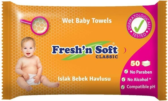 Fresh'n Soft Classic Islak Bebek Havlusu 50 Yaprak