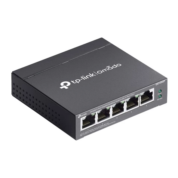 TP-LINK DS105GP 5 PORT GIGABIT + 4 PORT POE+ 65W YÖNETİLEMEZ RACKMOUNT SWITCH - 3