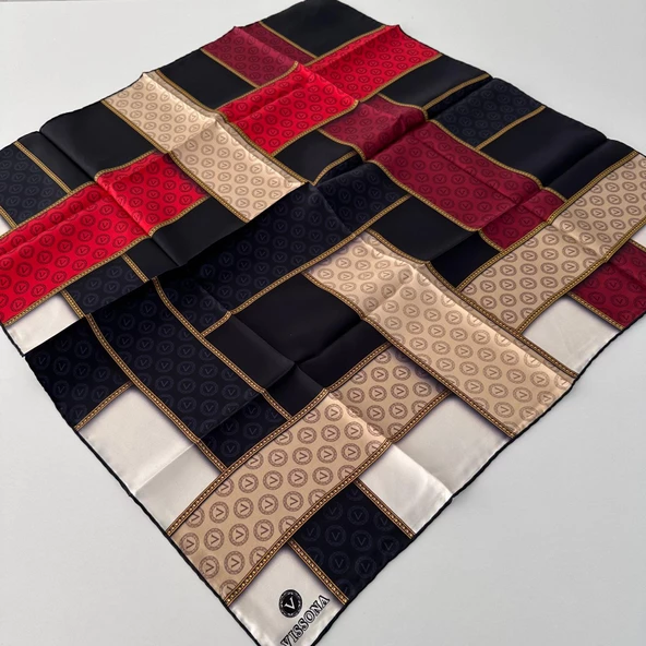 Vissona Twill İpek Eşarp Lacivert IPK4301