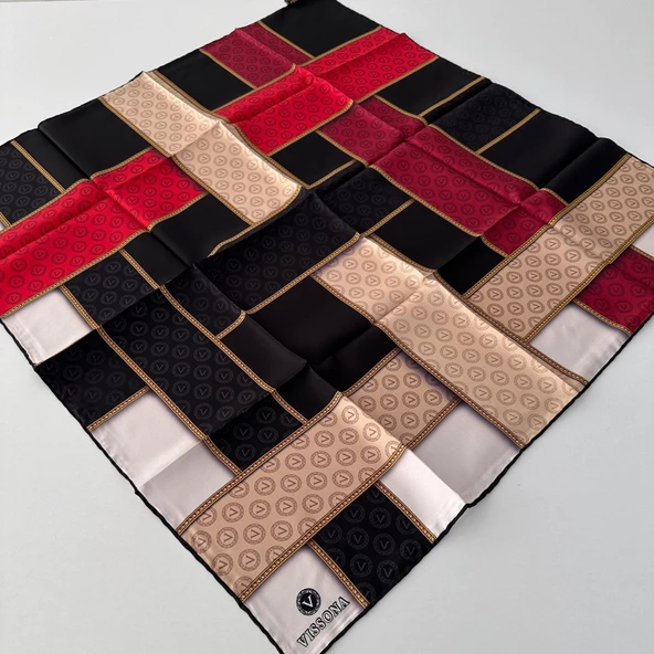 Vissona Twill İpek Eşarp Siyah IPK4311