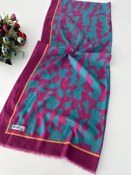 Yazlık İnce Bonjela Sport Desenli Pamuklu Şal LBS0115 ürün görseli