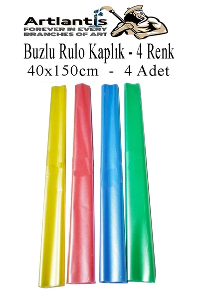 Buzlu Rulo Şeffaf Kaplık 4 Adet 40x150 cm Defter Kitap Kaplığı Okul Öğrenci Rulo Kaplık