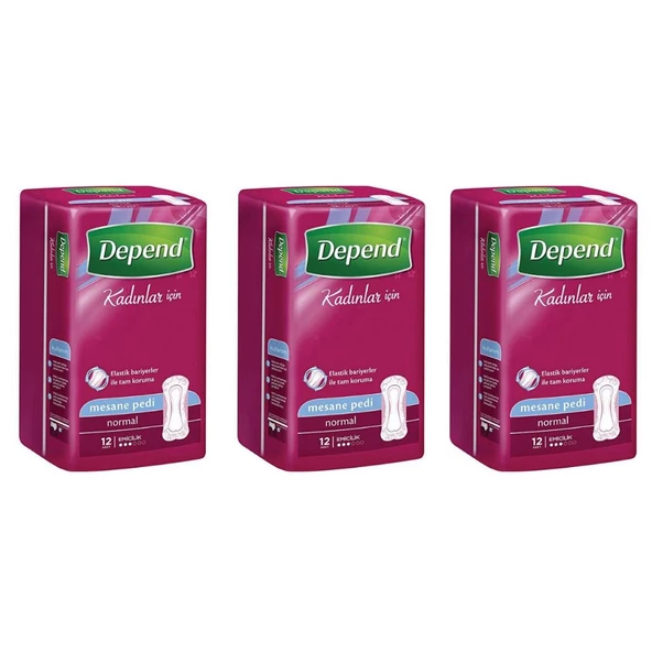 Depend Normal 12'li 3 Paket Mesane Pedi