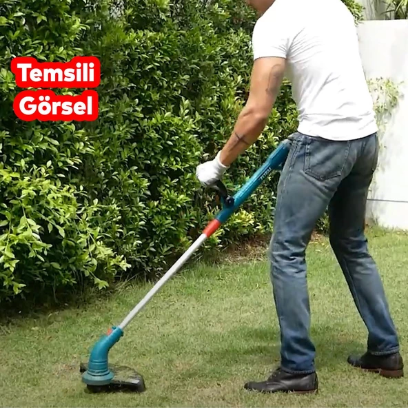 Elektrikli Şarjlı Yan Tırpan Kenar Kesme Çim Ot Biçme Li-on Tek Batarya Akülü Ayarlanabilir Başlık - 3