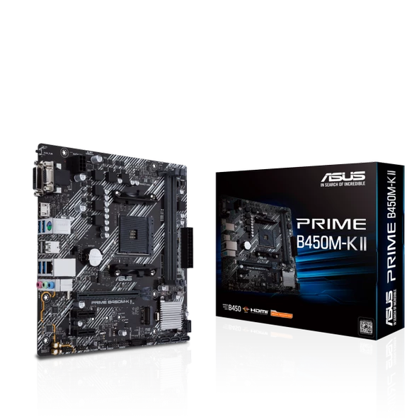 ASUS PRIME B450M-K II DDR4 4400MHZ 1XVGA 1XHDMI 1XDVI 1XM.2 USB 3.2 MATX AM4