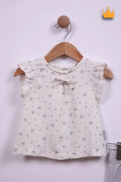 Babydola Kız Bebek Çiçek Desenli Bayramlık Şık Takım 15208 - Resim 2