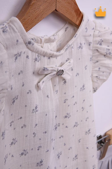 Babydola Kız Bebek Çiçek Desenli Bayramlık Şık Takım 15208 - Resim 3