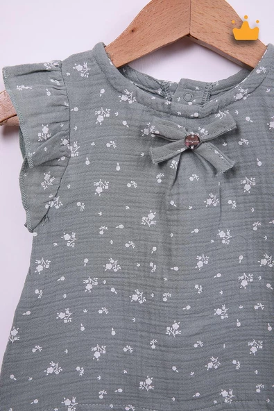 Babydola Kız Bebek Çiçek Desenli Bayramlık Şık Takım 15208 - Resim 9