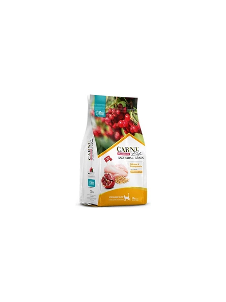 Carni Life Kısırlaştırılmış Cranberry Düşük Tahıllı Chicken & Pomegranate Yetişkin Kedi Maması 1500