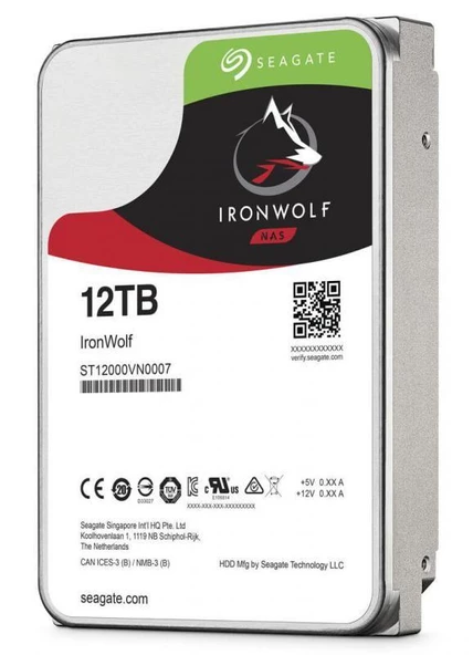 12 TB SEAGATE 3.5 IRONWOLF SATA3 7200RPM 256MB ST12000VN0008 (RESMI DIST GARANTILI)