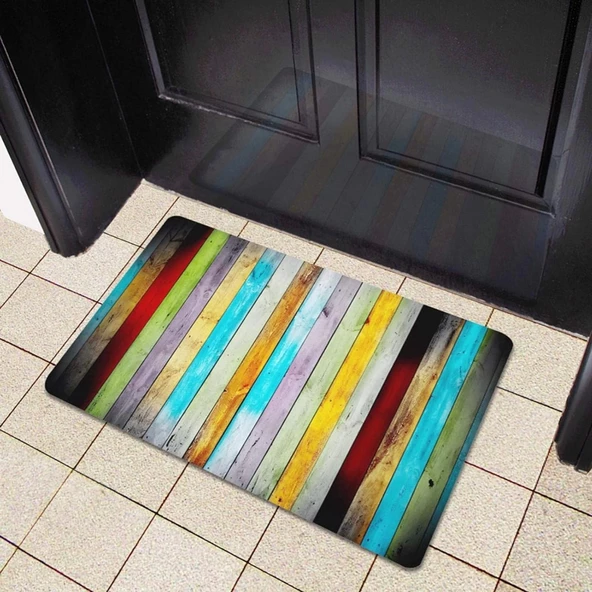 Esnature Rustik Ahşap Renkli Kapı Önü Paspası 45x70 Cm - 5