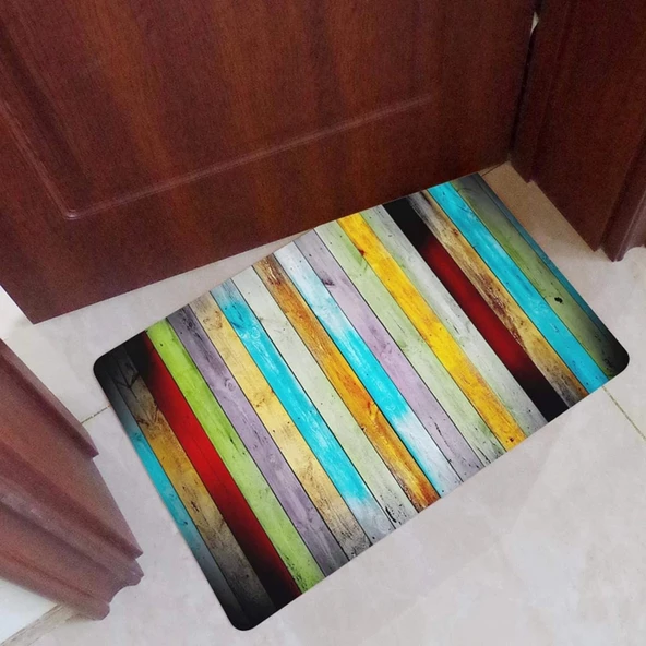 Esnature Rustik Ahşap Renkli Kapı Önü Paspası 45x70 Cm - 3