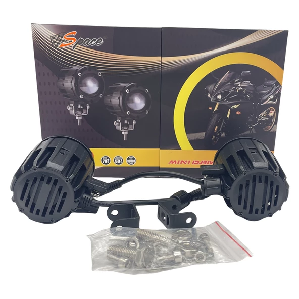 Space Offroad sis lambası 6.4 x 8.1 x 5.9 cm sarı-beyaz 12-60v set/  LASS367 - Resim 2