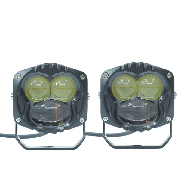 Space Offroad sis lambası sarı-beyaz  set siyah çerçeve 7.3 x 6.8 x 6.8 cm 12-30v /  LASS369 - 1