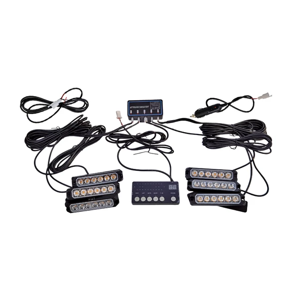 7 fonksiyonlu çakar lamba 12-30v 6 led 6 adet sarı*sarı set / LAPA550-1 ürün görseli 1