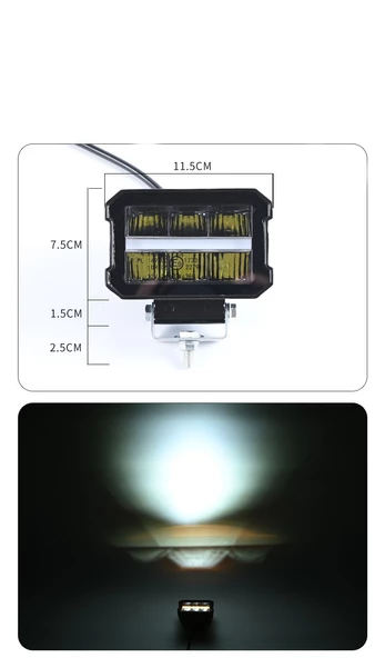Space Offroad sis lambası 11,5 x 8 x 9cm beyaz-amber gündüz ledli  28w 12-80v adet/ LASS352 - Resim 2