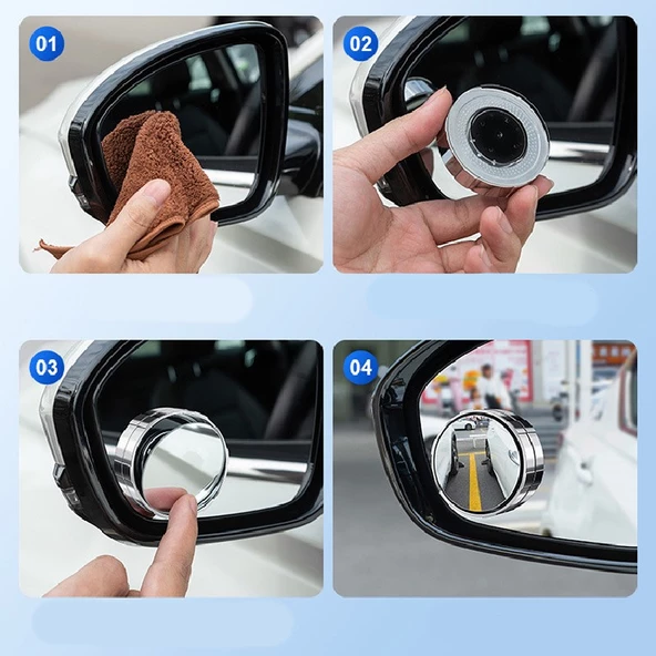 Kör nokta aynası dönerli ayarlanabilen krom 2'li set / AYIC111 - 4