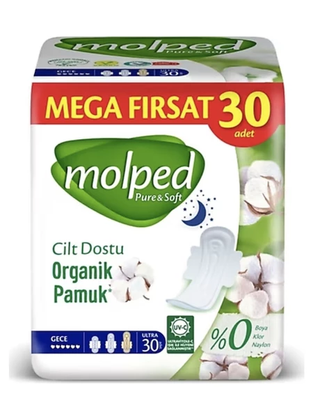 Molped Pure & Soft Gece 30'lu Hijyenik Ped