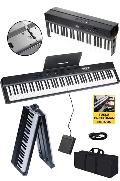 Midex PLX-120BK Yüksek Kaliteli Katlanır Taşınabilir Dijital Piyano ürün görseli