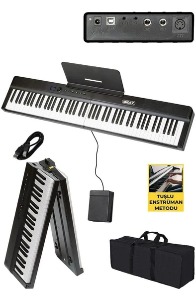 Midex PLX-120BK Yüksek Kaliteli Katlanır Taşınabilir Dijital Piyano - Resim 2