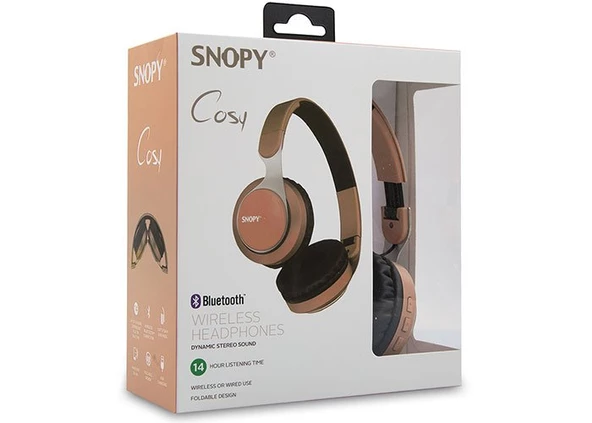 Snopy SN-34BT COSY Mobil Telefon Uyumlu Bluetooth Kablosuz Mikrofonlu Kulaklık - Rose Gold - 8