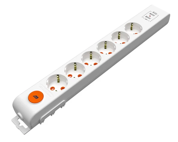 Mutlusan Rı-Tech 6lı Anahtarlı 2Usb Klemensli Topraklı  Grup Priz  (001 175 650001 00 00) ürün görseli 1