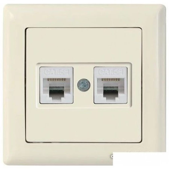 Mutlusan Rita Data Priz 2xRj45 (Cat6)  (2220 141 0101B)  Beyaz Blisterli ürün görseli 1