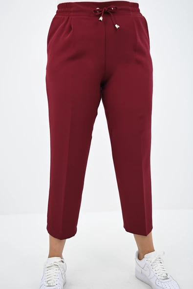 Kadın Büyük Beden Yüksek Bel Dökümlü Pantolon 6201-25 - 9