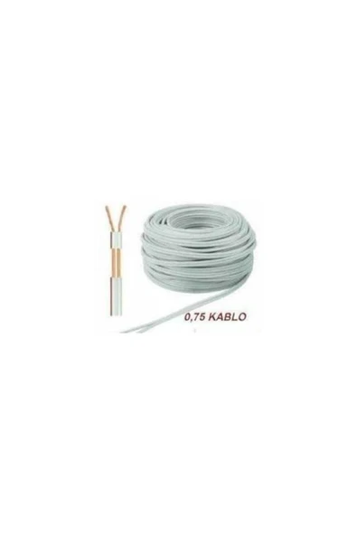 BEYAZ KARS KORDON 2x0.75mm2 Cca Yassı Kordon Kablo 100 Metre - 2