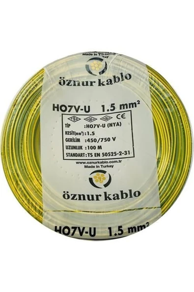 Astra Market NYA KABLO 1,5 LUK SARI YEŞİL ÖZNUR-HES 1 MT FİYATIDIR - Resim 4