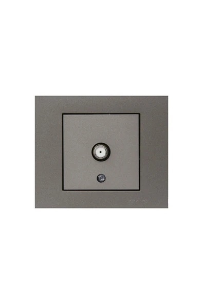OVİVO Grano Metallıc Tv Anten Prizi Antrasit