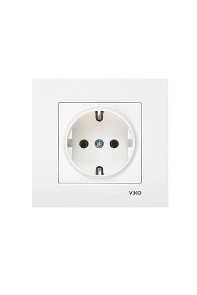 VİKO Karre Topraklı Priz Beyaz Çerçeve Dahil ürün görseli 1