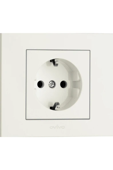 VİP AYDINLATMA - OVİVO  Grano Model Beyaz Priz - Elektrik Prizi ürün görseli 1