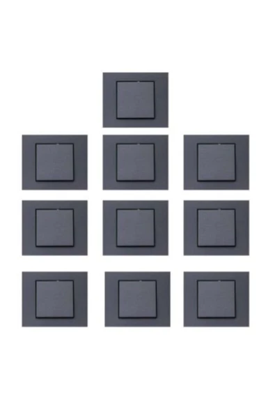 OVİVO Grano Füme Anahtar 10'lu Paket Çerçeve Dahil