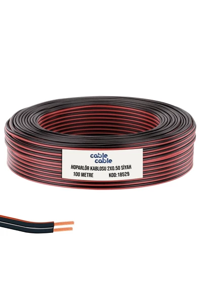 SİYAH KORDON Hoparlör Kablosu Kordon 2x0.50 Siyah 100mt