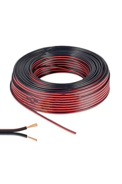 KARS SİYAH KORDON Kablo 2 X 0,75 Mm Bitişik Yassı Kordon Hoparlör Kablosu Siyah Bakır 5 Metre - 2