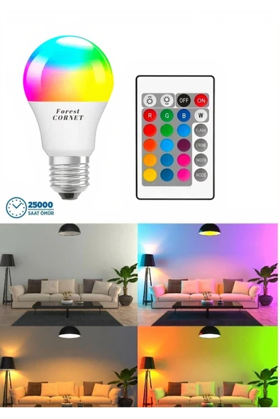 VİP AYDINLATMA Led Rgb Ampul KUMANDALI 9W