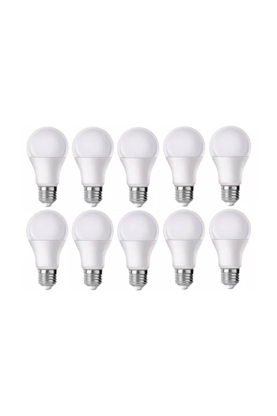 Led Ampul Beyaz Renk 9 Watt Tasarruflu 10 Lu Paket