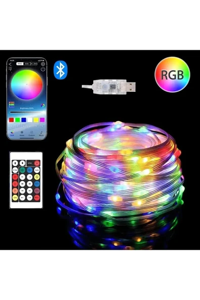 ÇOKAN 10 MT rgb Led Uzaktan Kumandalı Sese Duyarlı Bluetooth İle Telefona Bağlanabilir RGB Şerit Led