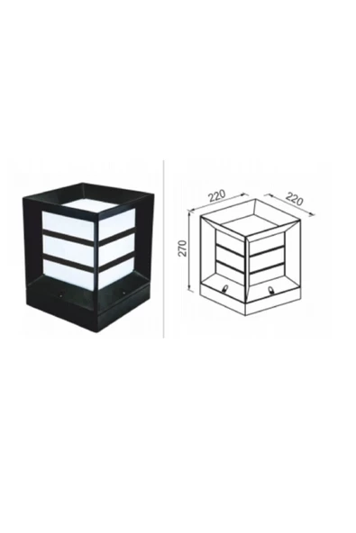 Izgaralı Set Üstü Aydınlatma Kare Küp Bahçe Aydınlatma Gr-25147 - Resim 2