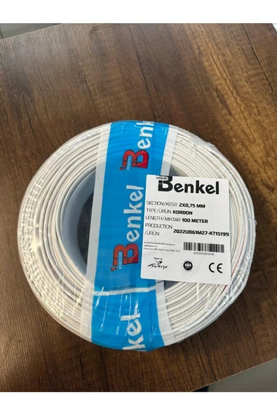 BENKEL Cca 2x0.75 Kordon Elektrik Kablosu 100mt Kablo (-2x0.75-kordon) Cca - Resim 2