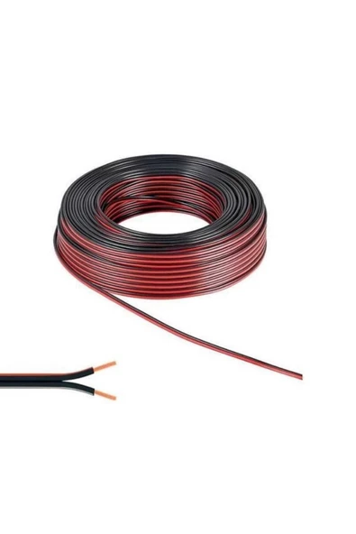 SİYAH KORDON 2x0,75 Bitişik Kordon Kablo Siyah 100 Metre