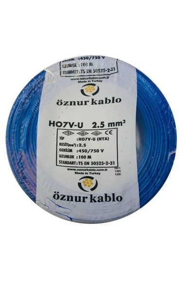 OZFAT Nya Kablo 2,5 Luk Mavi Öznur-hes 100 Mt Fiyatıdır - Resim 2