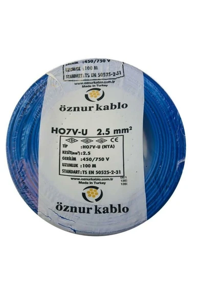 OZFAT Nya Kablo 2,5 Luk Mavi Öznur-hes 100 Mt Fiyatıdır - Resim 4