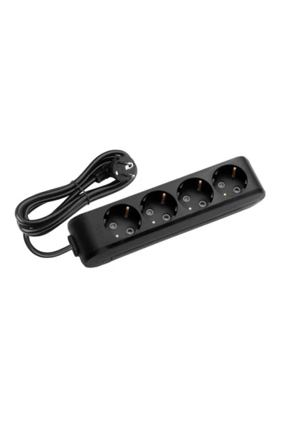 VİKO Multi-let Siyah 4'lü Topraklı Çocuk Korumalı Grup Priz-1 Metre - 2