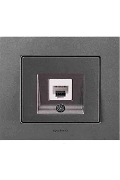 OVİVO Seldur Cat3 Grano Füme Numeris Telefon Prizi Mekanizma Çerçeve ürün görseli 1
