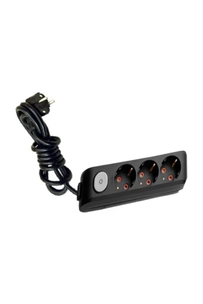 VİKO Multi-let Üçlü Anahtarlı 3 metre Siyah