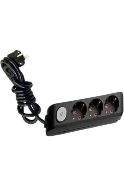 VİKO Multi-let Üçlü Anahtarlı 2 Metre Siyah