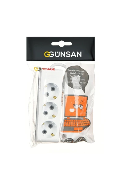 Günsan Üçlü Çocuk Korumalı Topraklı Grup Priz 2 Metre - 2
