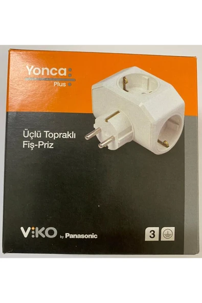 Viko Yonca Plus Topraklı 3'lü Beyaz Grup Priz - Resim 5